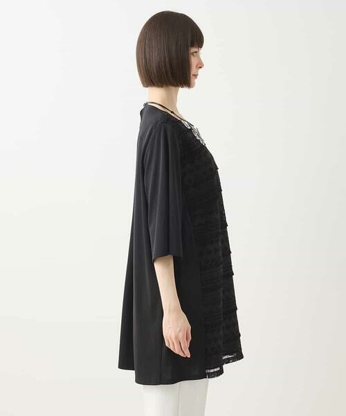 HIROKO BIS GRANDE / ヒロコビス グランデ チュニック | 【大きいサイズ】幾何柄レースチュニックブラウス /洗える | 詳細8