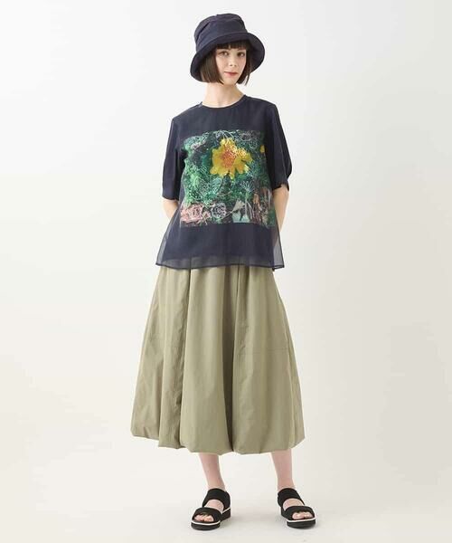 HIROKO BIS GRANDE / ヒロコビス グランデ カットソー | 【大きいサイズ】Busy ButterflyプリントレイヤードTシャツ /洗える | 詳細19