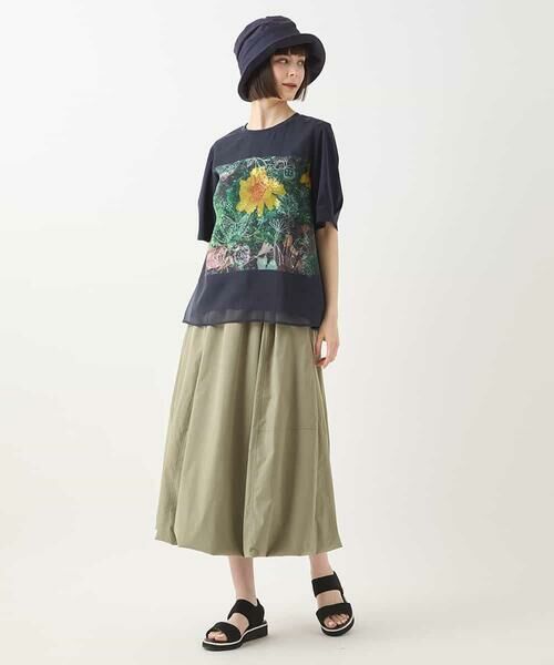 HIROKO BIS GRANDE / ヒロコビス グランデ カットソー | 【大きいサイズ】Busy ButterflyプリントレイヤードTシャツ /洗える | 詳細20