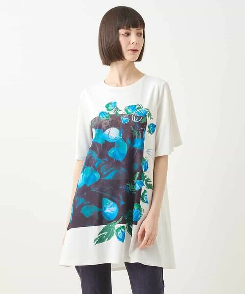 HIROKO BIS GRANDE / ヒロコビス グランデ チュニック | 【大きいサイズ】ボタニカルフォトプリントチュニック /洗える | 詳細14