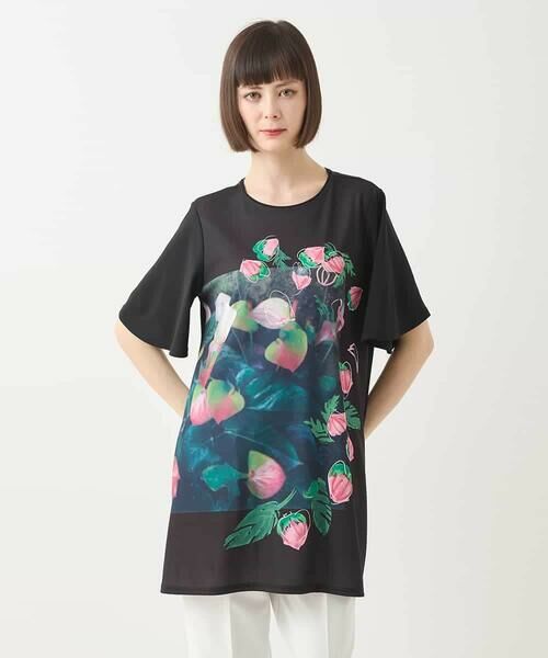 HIROKO BIS GRANDE / ヒロコビス グランデ チュニック | 【大きいサイズ】ボタニカルフォトプリントチュニック /洗える | 詳細8
