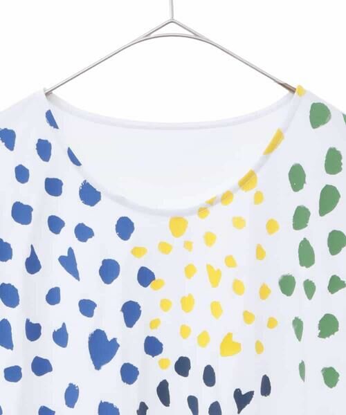 HIROKO BIS GRANDE / ヒロコビス グランデ チュニック | 【大きいサイズ】Happy Dots 配色プリントAラインチュニック /洗える | 詳細2