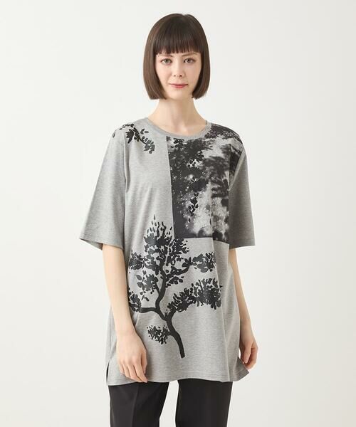HIROKO BIS GRANDE / ヒロコビス グランデ チュニック | 【大きいサイズ】コラージュプリントコットンチュニック /洗える | 詳細7