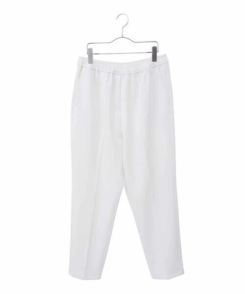HIROKO BIS GRANDE / ヒロコビス グランデ ショート・ハーフ・半端丈パンツ | 【大きいサイズ/接触冷感】センタークリースストレッチパンツ /洗濯機で洗える(ホワイト)