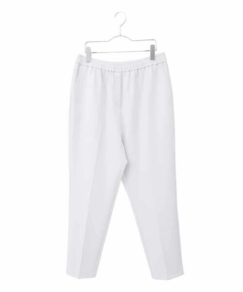 HIROKO BIS GRANDE / ヒロコビス グランデ ショート・ハーフ・半端丈パンツ | 【大きいサイズ/接触冷感】センタークリースストレッチパンツ /洗濯機で洗える(ライトグレー)