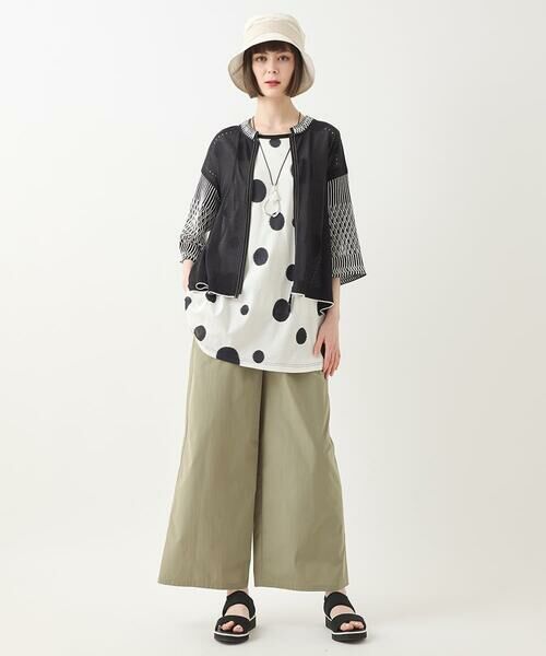 HIROKO BIS GRANDE / ヒロコビス グランデ その他パンツ | 【大きいサイズ/撥水】ストレッチタフタデザインワイドパンツ /洗濯機で洗える | 詳細12