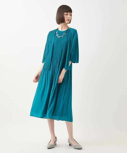 HIROKO BIS GRANDE / ヒロコビス グランデ ロング・マキシ丈ワンピース | 【大きいサイズ/接触冷感】ランダムプリーツドレスワンピース /洗える | 詳細6