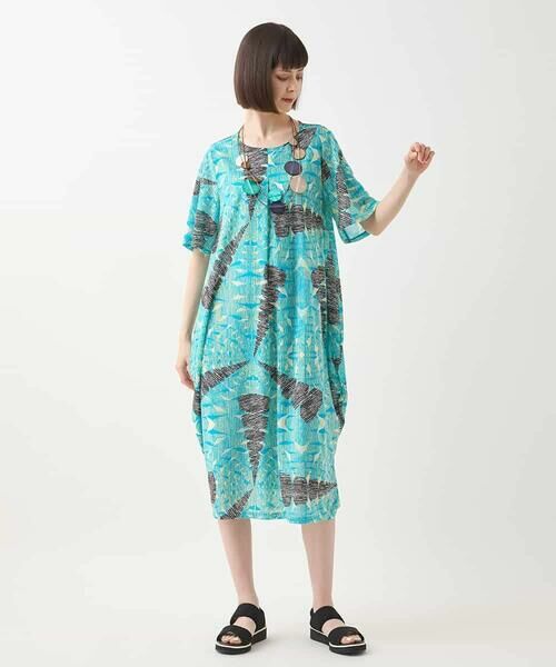 HIROKO BIS GRANDE / ヒロコビス グランデ ロング・マキシ丈ワンピース | 【大きいサイズ】デザインコクーンワンピース /洗濯機で洗える | 詳細12