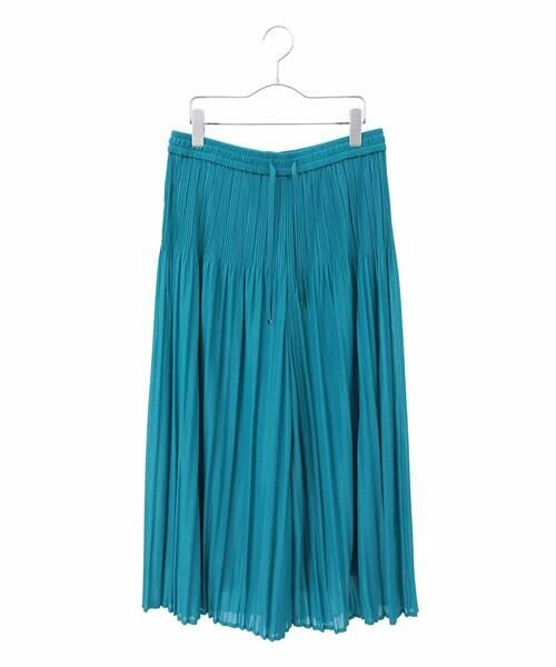 HIROKO BIS GRANDE / ヒロコビス グランデ その他パンツ | 【大きいサイズ/接触冷感】ランダムプリーツワイドパンツ /洗える(グリーン)