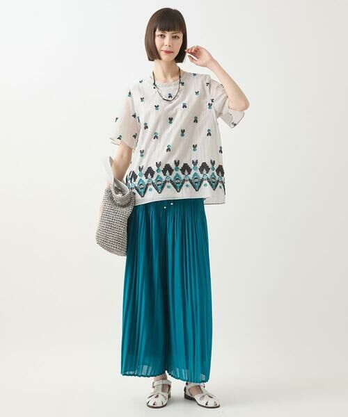 HIROKO BIS GRANDE / ヒロコビス グランデ その他パンツ | 【大きいサイズ/接触冷感】ランダムプリーツワイドパンツ /洗える | 詳細17