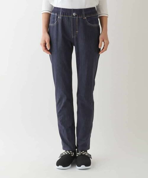 HIROKO BIS GRANDE / ヒロコビス グランデ チノ・ワークパンツ | 【大きいサイズ】デニムプリントストレッチプルオンパンツ /洗濯機で洗える | 詳細1