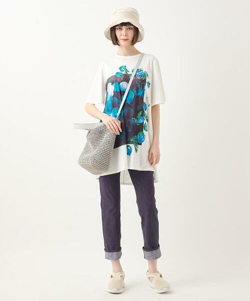 HIROKO BIS GRANDE / ヒロコビス グランデ チノ・ワークパンツ | 【大きいサイズ】デニムプリントストレッチプルオンパンツ /洗濯機で洗える | 詳細12