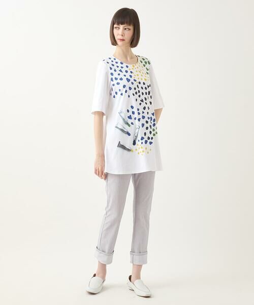 HIROKO BIS GRANDE / ヒロコビス グランデ チノ・ワークパンツ | 【大きいサイズ】デニムプリントストレッチプルオンパンツ /洗濯機で洗える | 詳細13