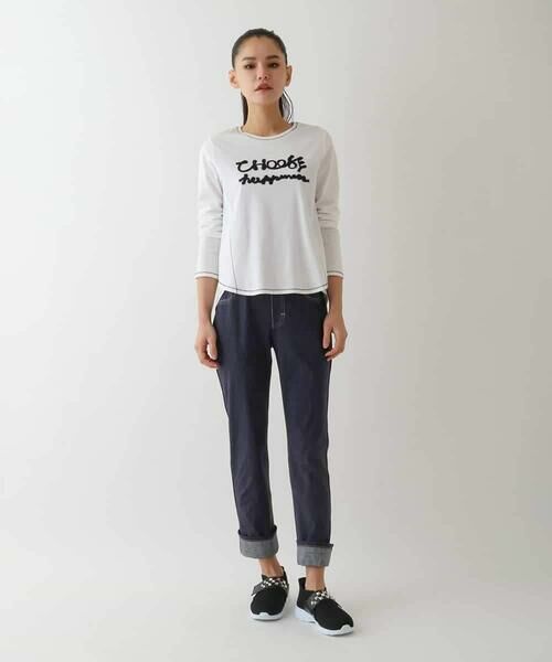 HIROKO BIS GRANDE / ヒロコビス グランデ チノ・ワークパンツ | 【大きいサイズ】デニムプリントストレッチプルオンパンツ /洗濯機で洗える | 詳細9