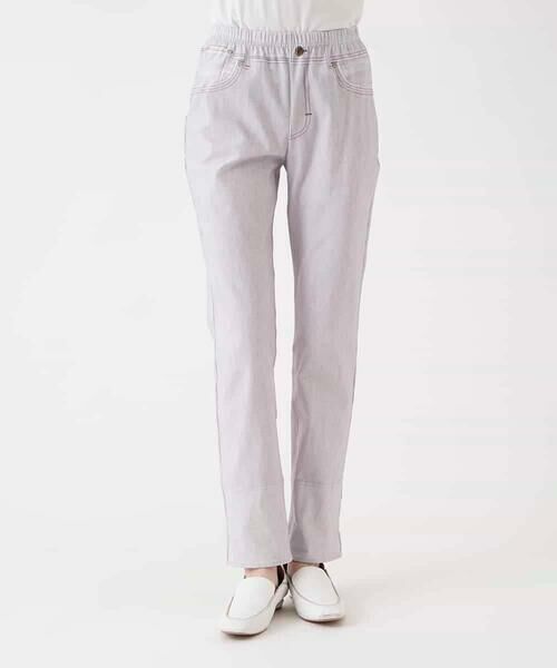 HIROKO BIS GRANDE / ヒロコビス グランデ チノ・ワークパンツ | 【大きいサイズ】デニムプリントストレッチプルオンパンツ /洗濯機で洗える | 詳細19