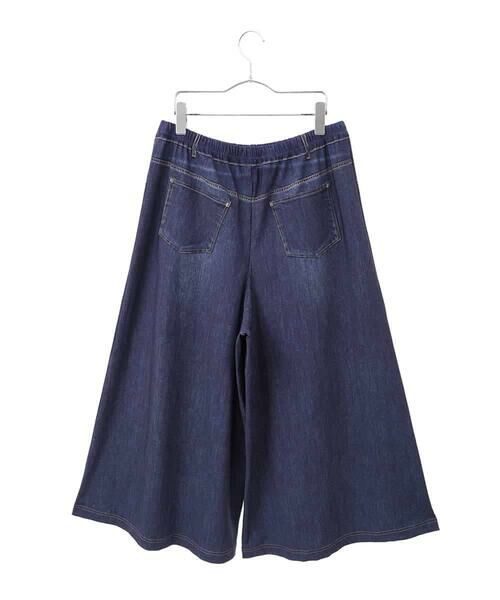 HIROKO BIS GRANDE / ヒロコビス グランデ その他パンツ | 【大きいサイズ】デニムプリントストレッチガウチョパンツ /洗濯機で洗える | 詳細1