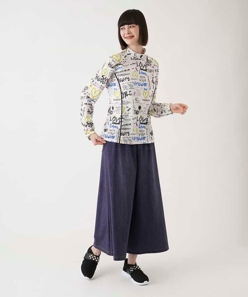 HIROKO BIS GRANDE / ヒロコビス グランデ その他パンツ | 【大きいサイズ】デニムプリントストレッチガウチョパンツ /洗濯機で洗える | 詳細9