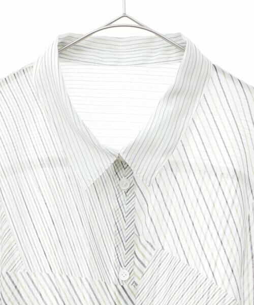 HIROKO BIS GRANDE / ヒロコビス グランデ シャツ・ブラウス | 【大きいサイズ】シアーストライプブラウス /洗える | 詳細2