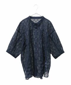 HIROKO BIS GRANDE / ヒロコビス グランデ シャツ・ブラウス | 【大きいサイズ】ドットシアーショートスリーブシャツ /洗える