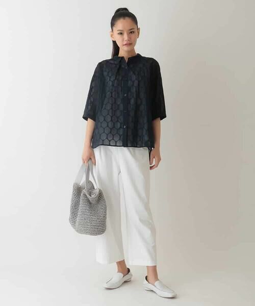 HIROKO BIS GRANDE / ヒロコビス グランデ シャツ・ブラウス | 【大きいサイズ】ドットシアーショートスリーブシャツ /洗える | 詳細14