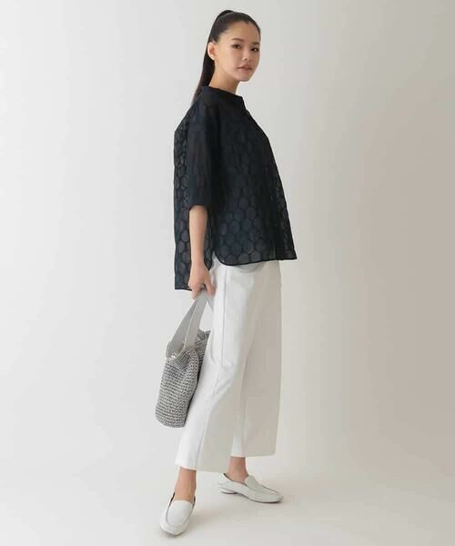 HIROKO BIS GRANDE / ヒロコビス グランデ シャツ・ブラウス | 【大きいサイズ】ドットシアーショートスリーブシャツ /洗える | 詳細15