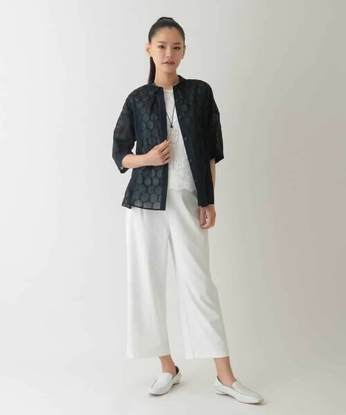 HIROKO BIS GRANDE / ヒロコビス グランデ シャツ・ブラウス | 【大きいサイズ】ドットシアーショートスリーブシャツ /洗える | 詳細18