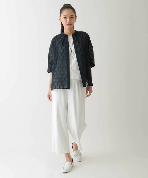 HIROKO BIS GRANDE / ヒロコビス グランデ シャツ・ブラウス | 【大きいサイズ】ドットシアーショートスリーブシャツ /洗える | 詳細19