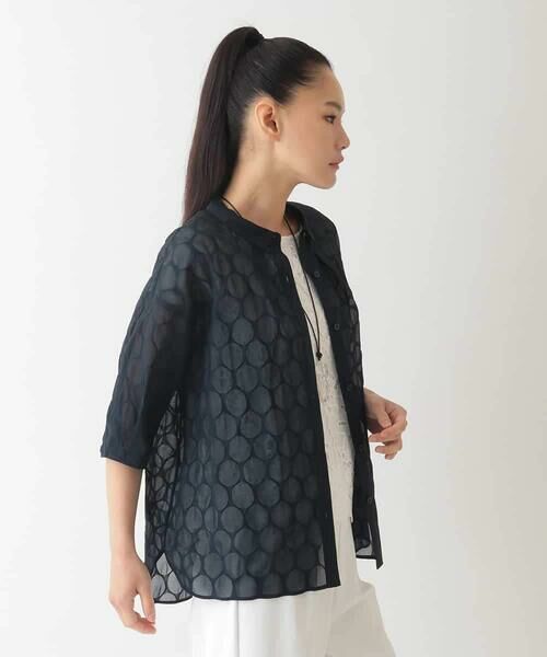 HIROKO BIS GRANDE / ヒロコビス グランデ シャツ・ブラウス | 【大きいサイズ】ドットシアーショートスリーブシャツ /洗える | 詳細20