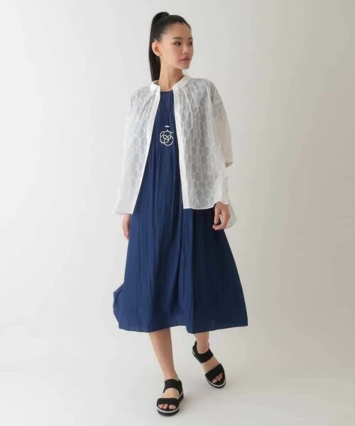 HIROKO BIS GRANDE / ヒロコビス グランデ シャツ・ブラウス | 【大きいサイズ】ドットシアーショートスリーブシャツ /洗える | 詳細23