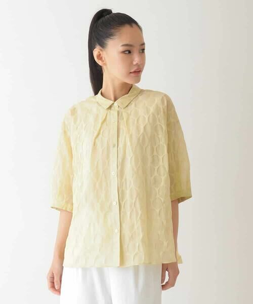 HIROKO BIS GRANDE / ヒロコビス グランデ シャツ・ブラウス | 【大きいサイズ】ドットシアーショートスリーブシャツ /洗える | 詳細8