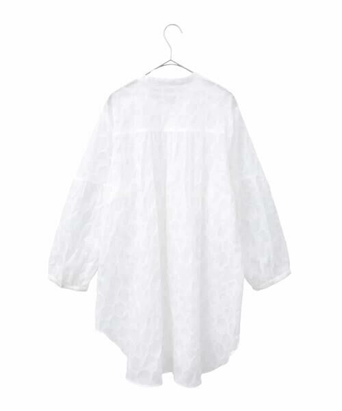 HIROKO BIS GRANDE / ヒロコビス グランデ シャツ・ブラウス | 【大きいサイズ】ドットシアータックロングシャツ /洗える | 詳細1