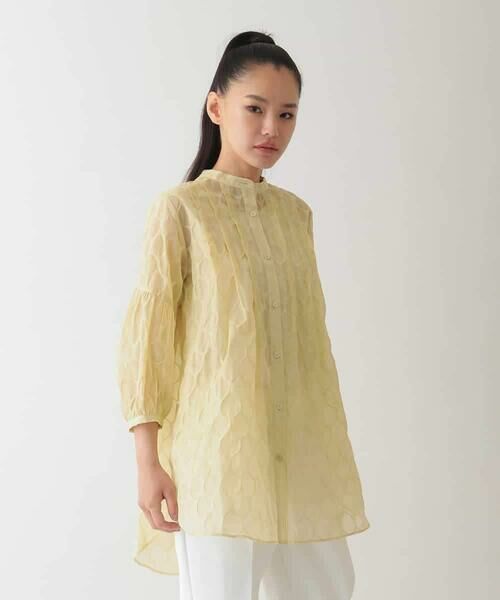 HIROKO BIS GRANDE / ヒロコビス グランデ シャツ・ブラウス | 【大きいサイズ】ドットシアータックロングシャツ /洗える | 詳細11