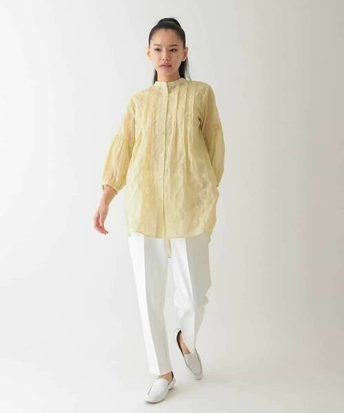 HIROKO BIS GRANDE / ヒロコビス グランデ シャツ・ブラウス | 【大きいサイズ】ドットシアータックロングシャツ /洗える | 詳細12