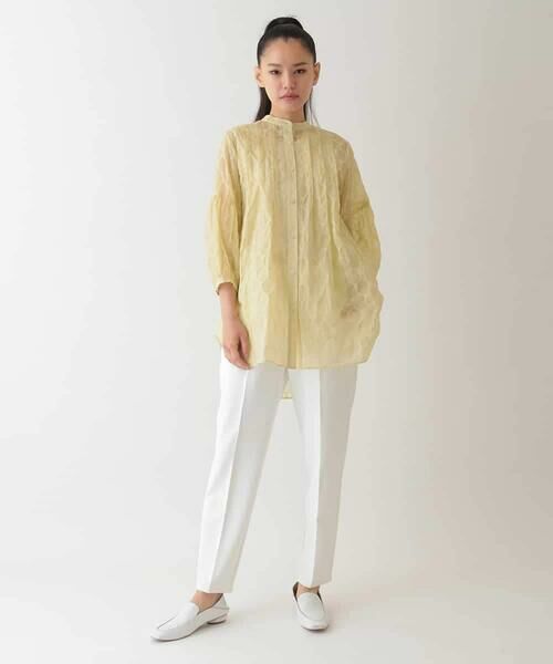 HIROKO BIS GRANDE / ヒロコビス グランデ シャツ・ブラウス | 【大きいサイズ】ドットシアータックロングシャツ /洗える | 詳細13