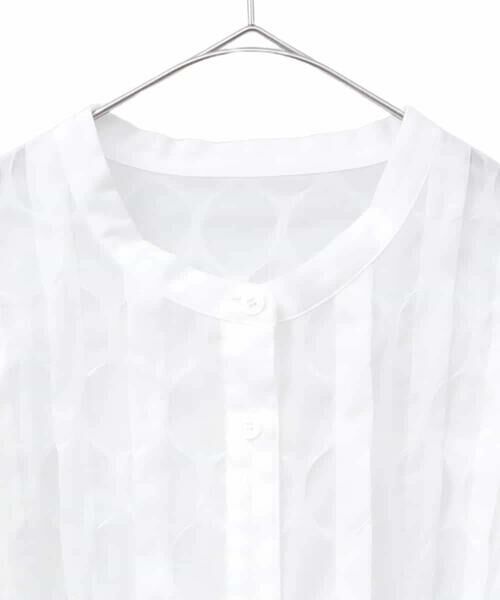 HIROKO BIS GRANDE / ヒロコビス グランデ シャツ・ブラウス | 【大きいサイズ】ドットシアータックロングシャツ /洗える | 詳細2