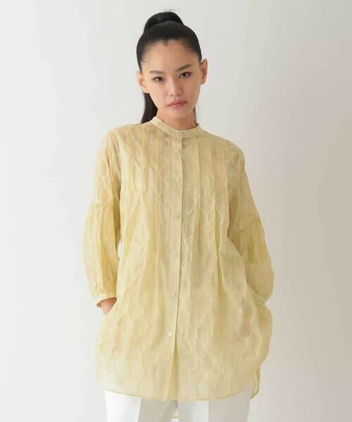 HIROKO BIS GRANDE / ヒロコビス グランデ シャツ・ブラウス | 【大きいサイズ】ドットシアータックロングシャツ /洗える | 詳細8