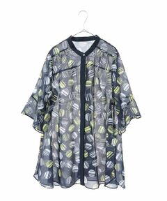 HIROKO BIS GRANDE / ヒロコビス グランデ シャツ・ブラウス | 【大きいサイズ】ストライプドット柄プリントブラウス /洗濯機で洗える