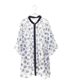 HIROKO BIS GRANDE / ヒロコビス グランデ シャツ・ブラウス | 【大きいサイズ】ストライプドット柄プリントブラウス /洗濯機で洗える