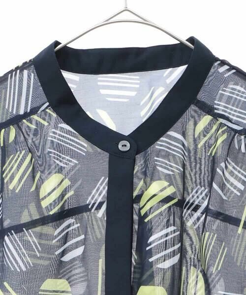 HIROKO BIS GRANDE / ヒロコビス グランデ シャツ・ブラウス | 【大きいサイズ】ストライプドット柄プリントブラウス /洗濯機で洗える | 詳細2