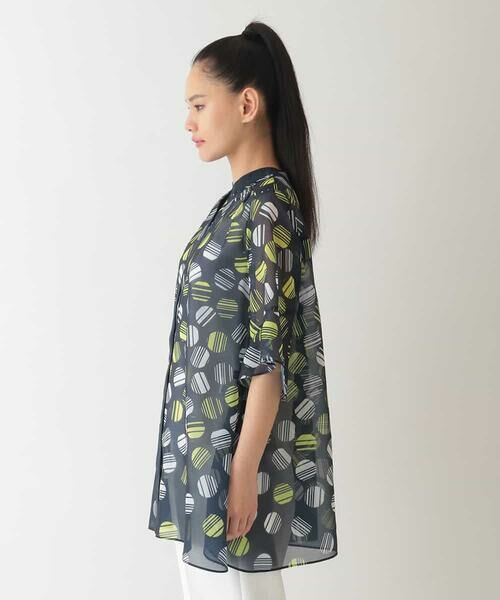 HIROKO BIS GRANDE / ヒロコビス グランデ シャツ・ブラウス | 【大きいサイズ】ストライプドット柄プリントブラウス /洗濯機で洗える | 詳細9