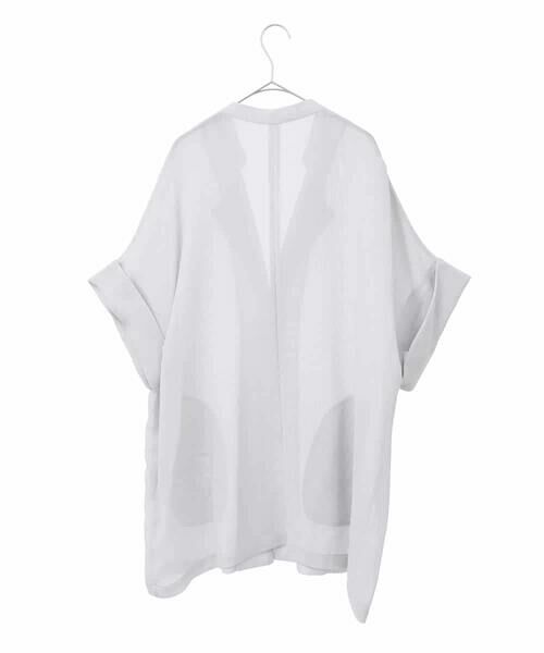 HIROKO BIS GRANDE / ヒロコビス グランデ セットアップ | 【大きいサイズ】エアリーメッシュハーフスリーブジャケット /洗える | 詳細1