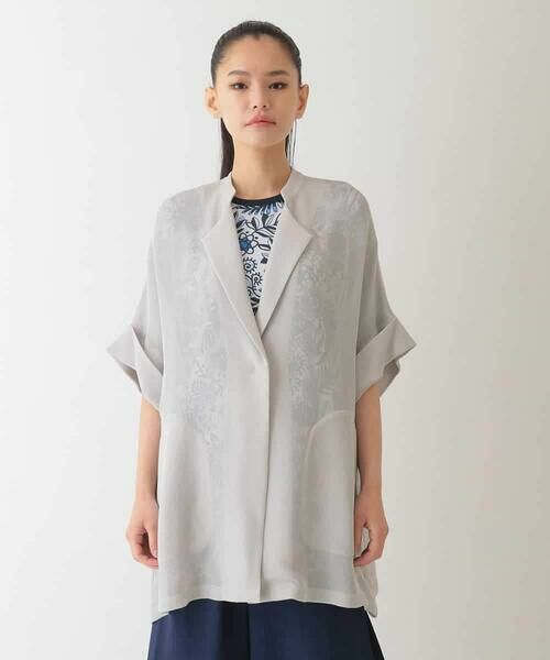 HIROKO BIS GRANDE / ヒロコビス グランデ セットアップ | 【大きいサイズ】エアリーメッシュハーフスリーブジャケット /洗える | 詳細10