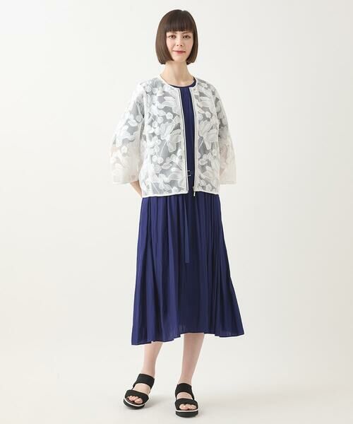 HIROKO BIS GRANDE / ヒロコビス グランデ ロング・マキシ丈ワンピース | 【大きいサイズ】タックデザインワンピース /洗濯機で洗える | 詳細16