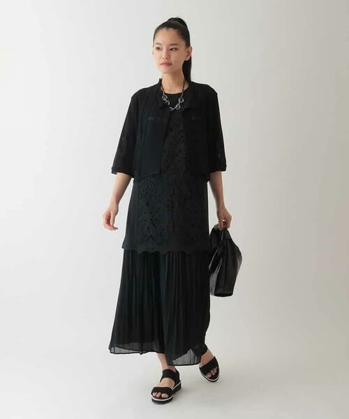 HIROKO BIS GRANDE / ヒロコビス グランデ カーディガン・ボレロ | 【大きいサイズ】チュールフリルニットカーディガン /洗える | 詳細14