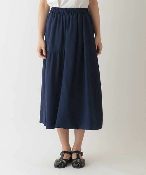 HIROKO BIS GRANDE / ヒロコビス グランデ ロング・マキシ丈スカート | 【大きいサイズ】バルーン×ティアードMIXデザインスカート /洗濯機で洗える | 詳細1