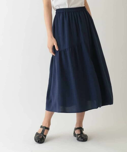 HIROKO BIS GRANDE / ヒロコビス グランデ ロング・マキシ丈スカート | 【大きいサイズ】バルーン×ティアードMIXデザインスカート /洗濯機で洗える | 詳細10