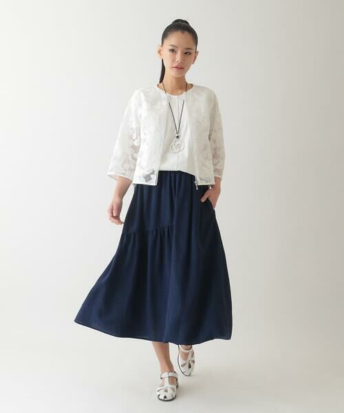 HIROKO BIS GRANDE / ヒロコビス グランデ ロング・マキシ丈スカート | 【大きいサイズ】バルーン×ティアードMIXデザインスカート /洗濯機で洗える | 詳細13