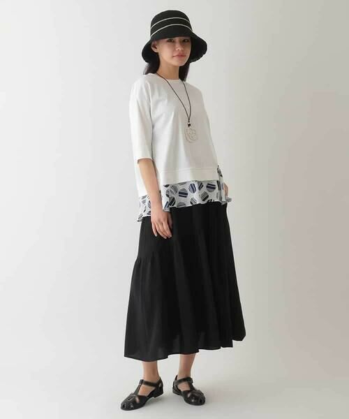 HIROKO BIS GRANDE / ヒロコビス グランデ ロング・マキシ丈スカート | 【大きいサイズ】バルーン×ティアードMIXデザインスカート /洗濯機で洗える | 詳細7
