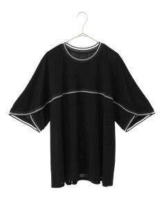 HIROKO BIS GRANDE / ヒロコビス グランデ カットソー | 【大きいサイズ/接触冷感】ラインアクセントジャージーカットソー