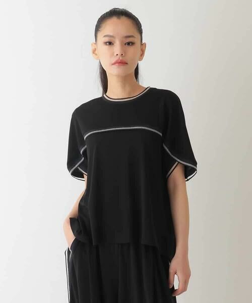 HIROKO BIS GRANDE / ヒロコビス グランデ カットソー | 【大きいサイズ/接触冷感】ラインアクセントジャージーカットソー | 詳細10